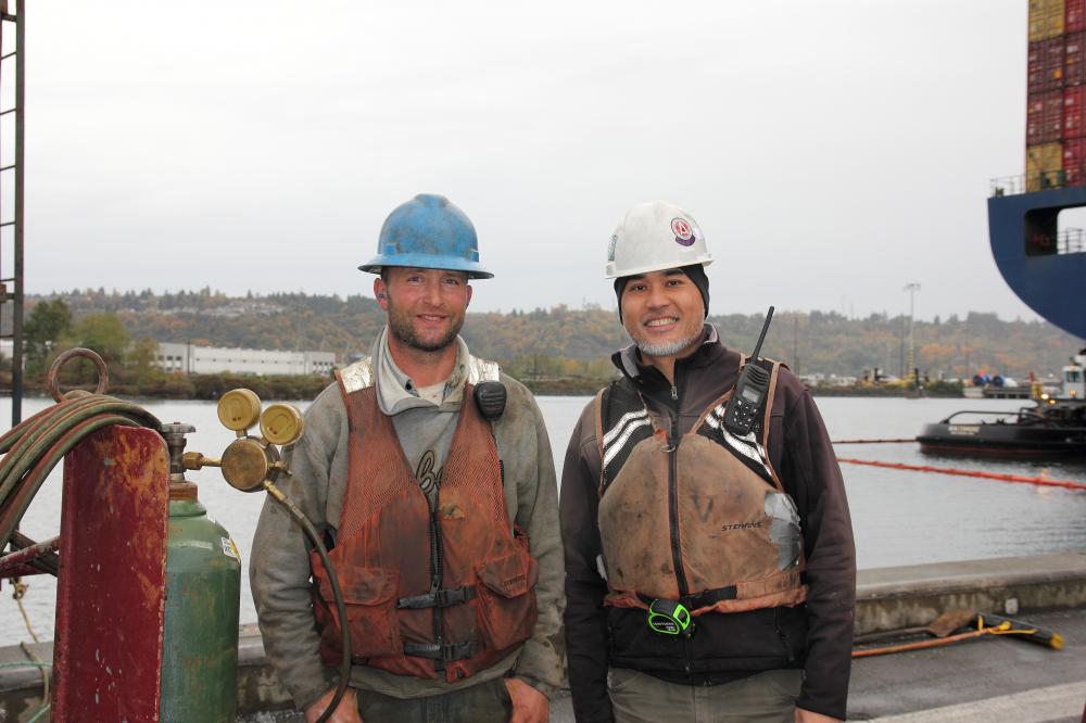 John Woodward, Piledriving Foreman and Venon Uy, Project Superintendent